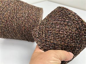 Shetlandsuld 2 trådet - nistret i smukke varme toner med sort undertone, 500 gram